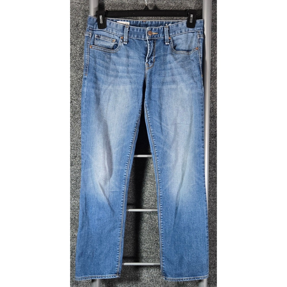 Gap 1969 Real Straight Jeans Womens 27s Medium Wash Blue Denim 30x27